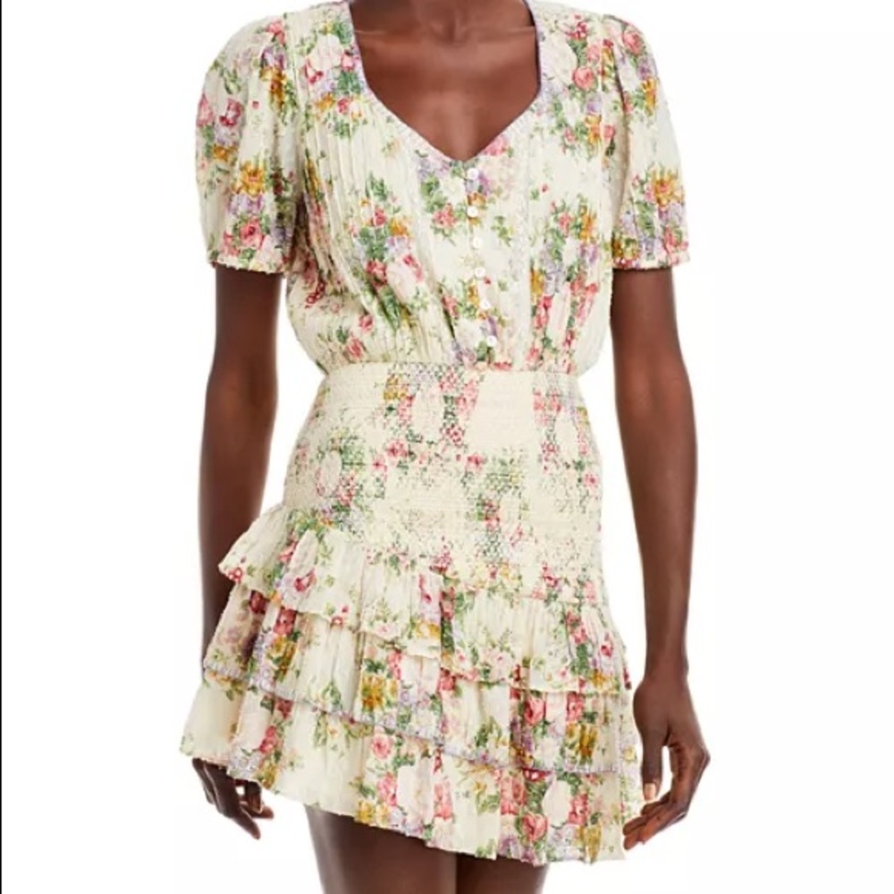 LoveShackFancy Keelin printed mini dress XL
